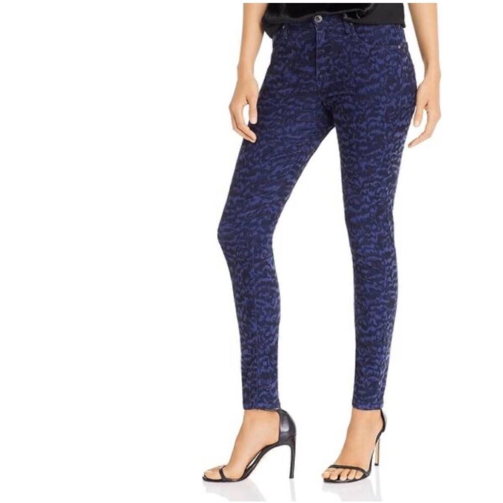 Adriano Goldschmied Women Purple Floral Print Super Skinny Leggings Pants Sz 30